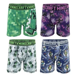 Little & Big Kid Boys Minecraft 4 Pack Boxer Briefs Babp2439