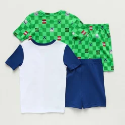 Little & Big Kid Boys Minecraft Crew Neck Short Sleeve 4-pc. Pajama Set