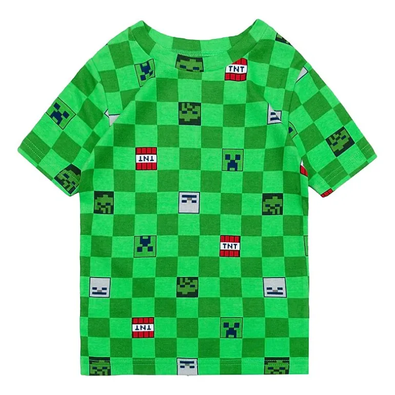 Little & Big Kid Boys Minecraft Crew Neck Short Sleeve 4-pc. Pajama Set