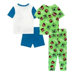 Little & Big Kid Boys Minecraft Crew Neck Short Sleeve 4-pc. Pajama Set