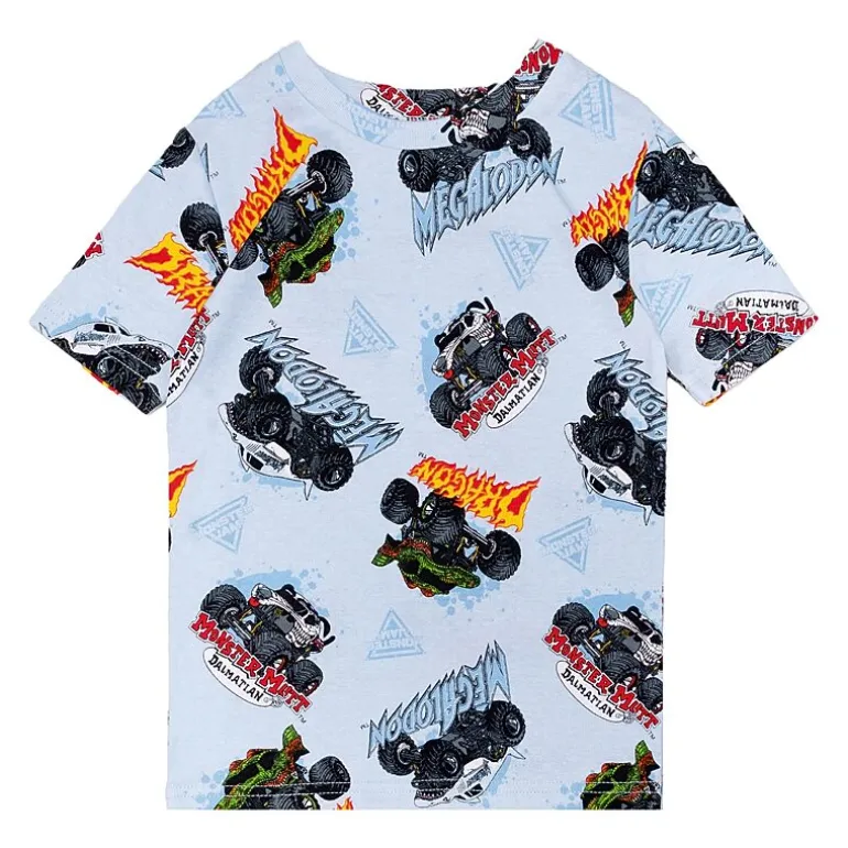 Little & Big Kid Boys Monster Jam Crew Neck Short Sleeve 4-pc. Pajama Set