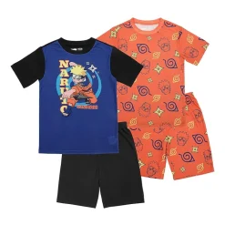 Little & Big Kid Boys Naruto Crew Neck Short Sleeve 4-pc. Pajama Set
