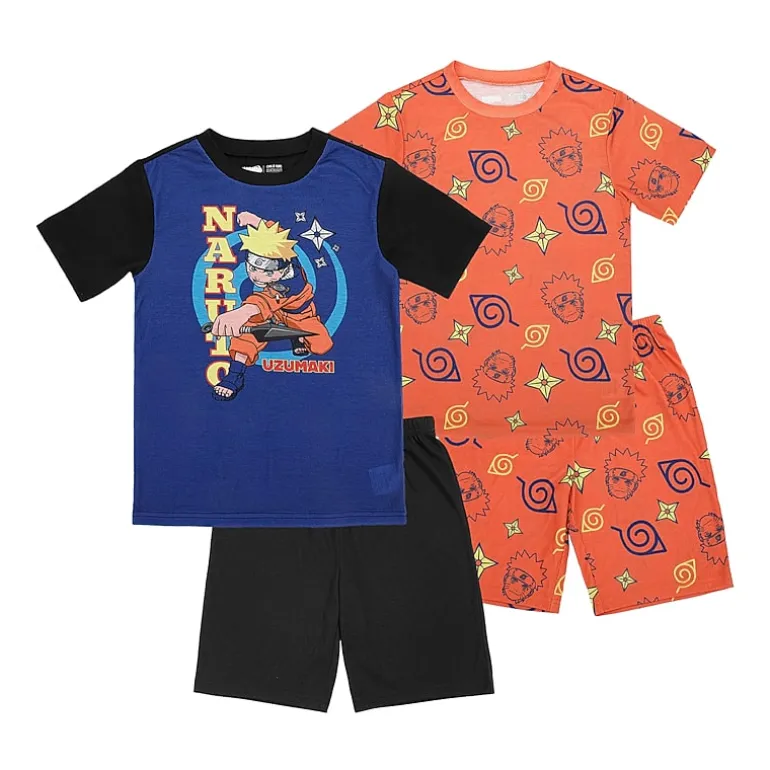 Little & Big Kid Boys Naruto Crew Neck Short Sleeve 4-pc. Pajama Set