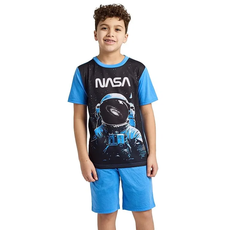 Little & Big Kid Boys NASA Crew Neck Short Sleeve 4-pc. Pajama Set