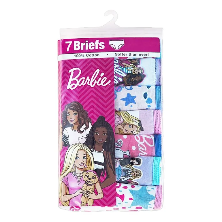 Little & Big Kid Girls Barbie 7 Pack Brief Panty Gup5812