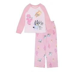 Little & Big Kid Girls Bluey Crew Neck Long Sleeve 2-pc. Pajama Set