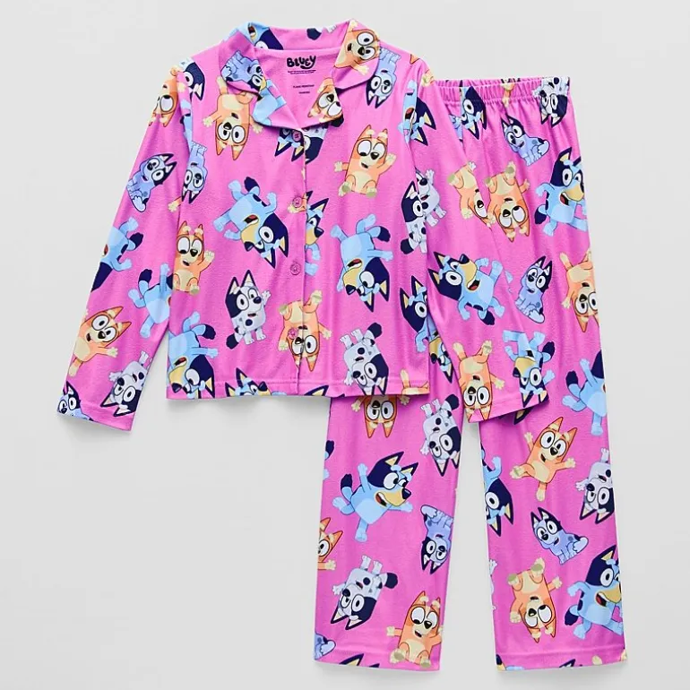 Little & Big Kid Girls Bluey Long Sleeve 2-pc. Pajama Set