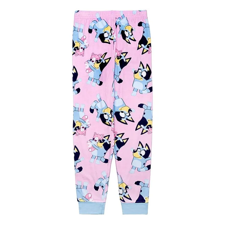 Little & Big Kid Girls Bluey Velour Crew Neck Long Sleeve 2-pc. Pajama Set