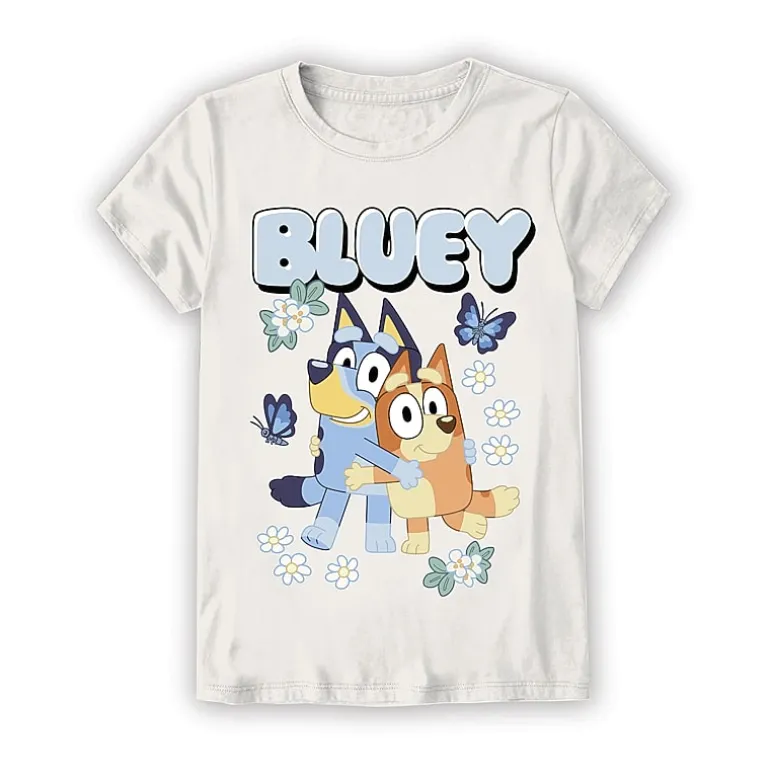 Little & Big Kid Girls Crew Neck Short Sleeve Regular Fit Bluey Graphic T-Shirt