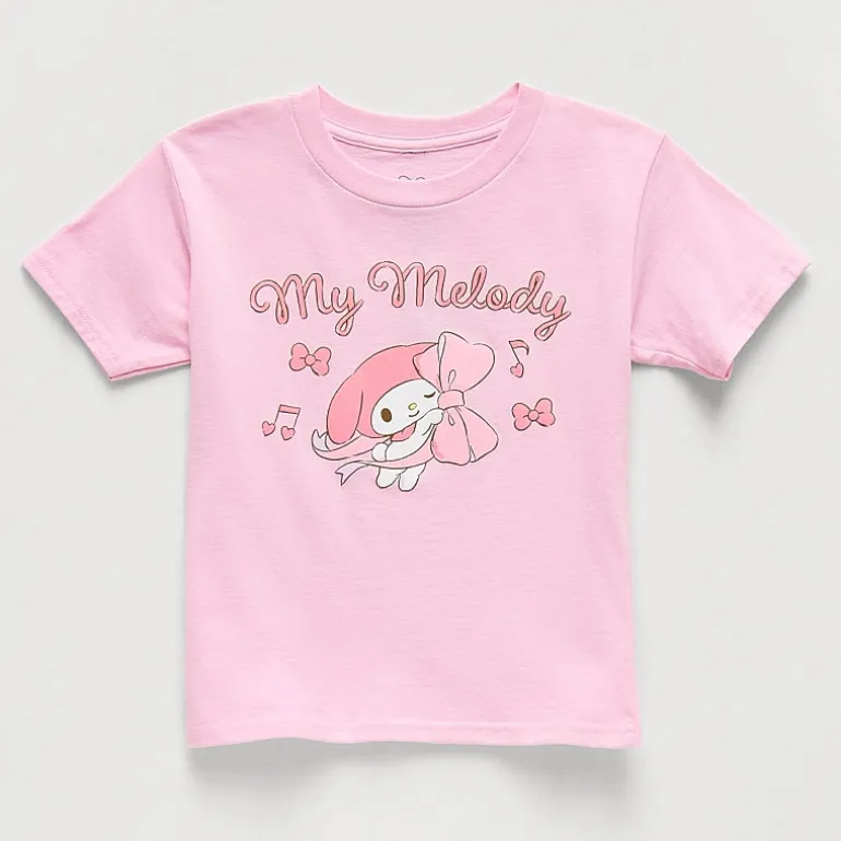 Little & Big Kid Girls Crew Neck Short Sleeve Regular Fit My Melody Graphic T-Shirt