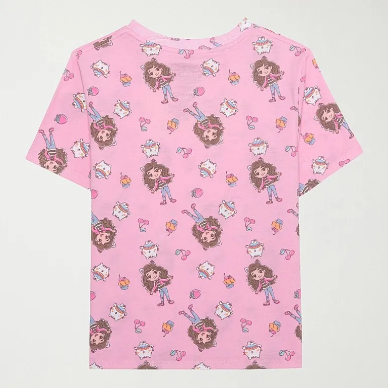 Little & Big Kid Girls Crew Neck Short Sleeve Regular Fit Gabby's Dollhouse Graphic T-Shirt