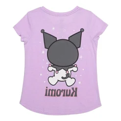 Little & Big Kid Girls Crew Neck Short Sleeve Regular Fit Kuromi Graphic T-Shirt
