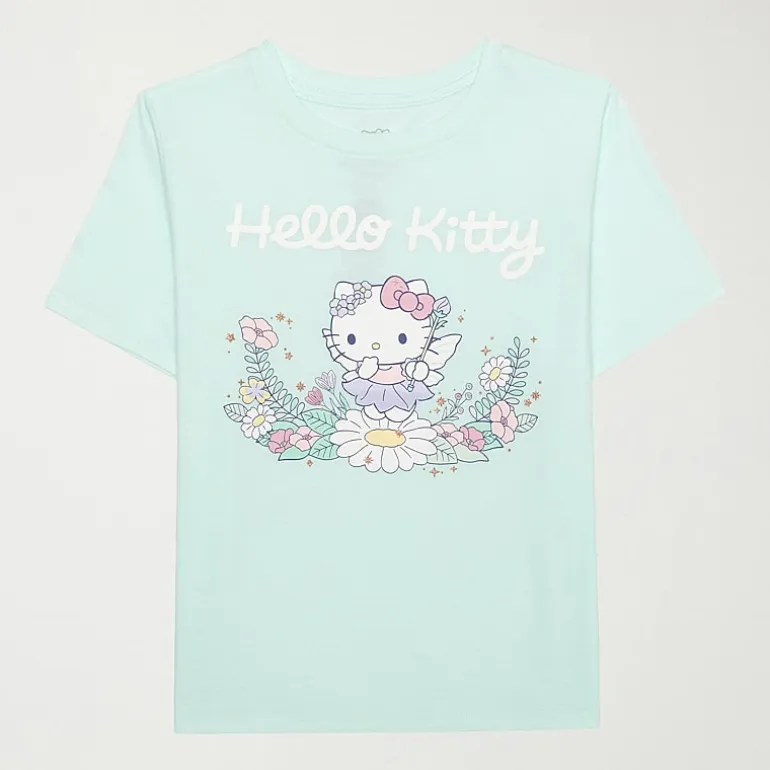 Little & Big Kid Girls Crew Neck Short Sleeve Regular Fit Hello Kitty Graphic T-Shirt