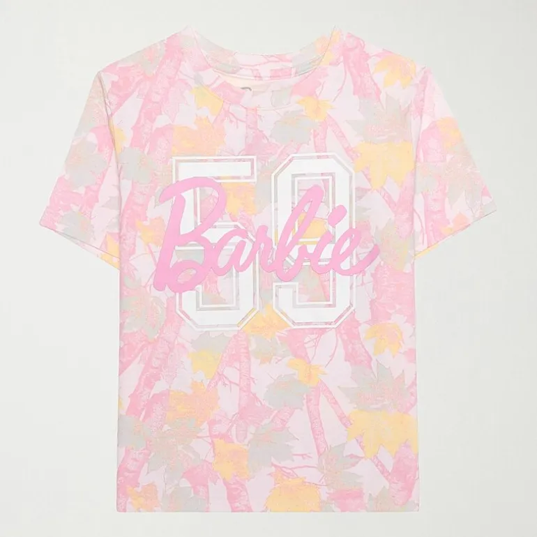 Little & Big Kid Girls Crew Neck Short Sleeve Regular Fit Barbie Graphic T-Shirt