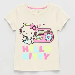 Little & Big Kid Girls Crew Neck Short Sleeve Regular Fit Hello Kitty Graphic T-Shirt