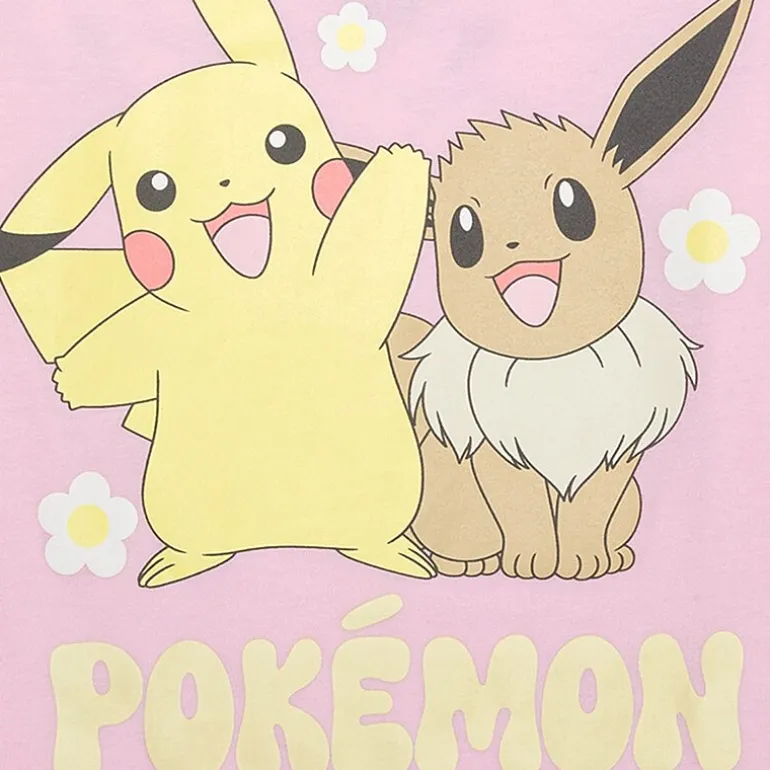 Little & Big Kid Girls Crew Neck Short Sleeve Regular Fit Pokemon Graphic T-Shirt
