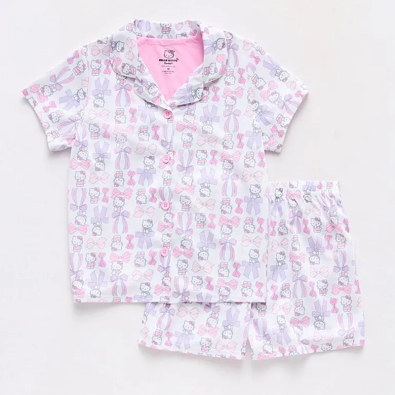 Little & Big Kid Girls Hello Kitty Short Sleeve 2-pc. Pajama Set
