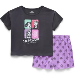 Little & Big Kid Girls KPop Demon Hunters Crew Neck Short Sleeve 2-pc. Pajama Set