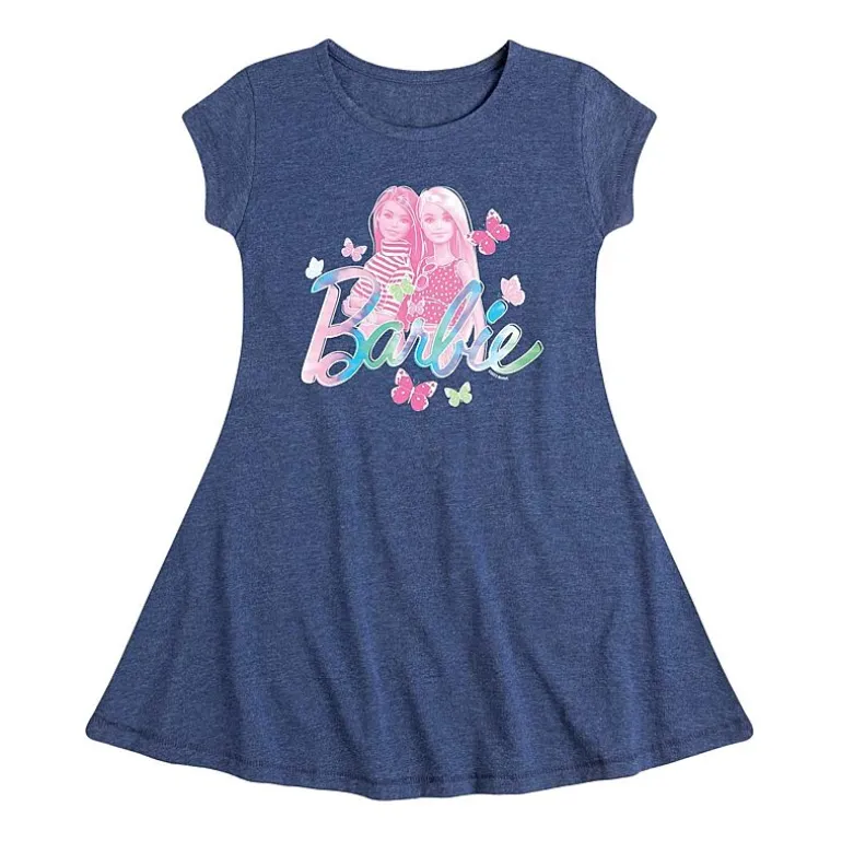 Little & Big Kid Girls Short Sleeve Barbie A-Line Dress