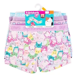 Little & Big Kid Girls Squishmallows 4 Pack Multi-Pack Boyshort Panty Gabp7700
