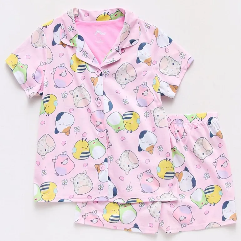 Little & Big Kid Girls Squishmallows Crew Neck Short Sleeve 2-pc. Pajama Set