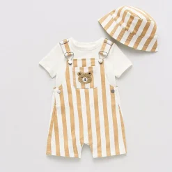 Little Lad Baby Boys 3-pc. Shortall Set