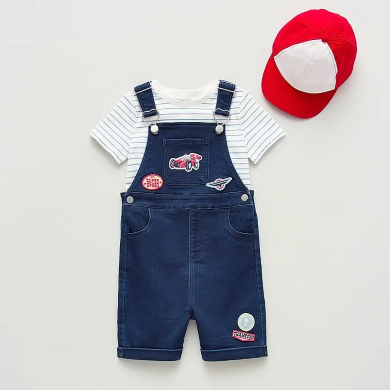 Little Lad Toddler Boys 3-pc. Shortall Set