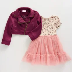 Little Lass Toddler Girls Cap Floral 2-pc. Dress Set