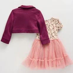 Little Lass Toddler Girls Cap Floral 2-pc. Dress Set