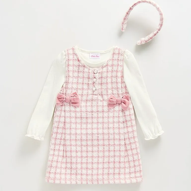 Little Lass Toddler Girls Fitted Bows 2-pc. Dress Set