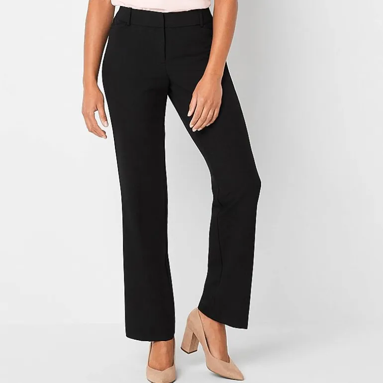 Liz Claiborne Audra Curvy Womens Tall Straight Mid Rise Trouser