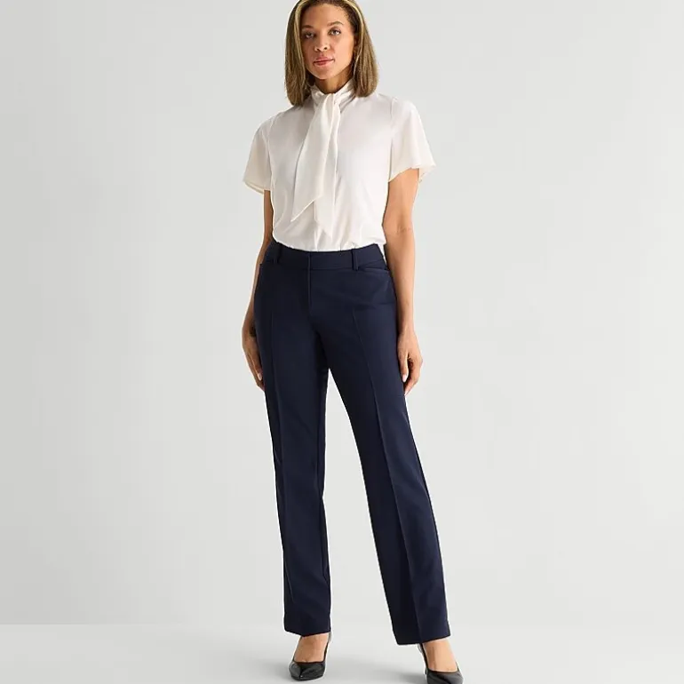 Liz Claiborne Audra Curvy Womens Straight Mid Rise Trouser