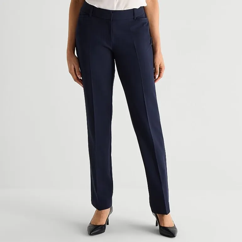 Liz Claiborne Audra Curvy Womens Straight Mid Rise Trouser