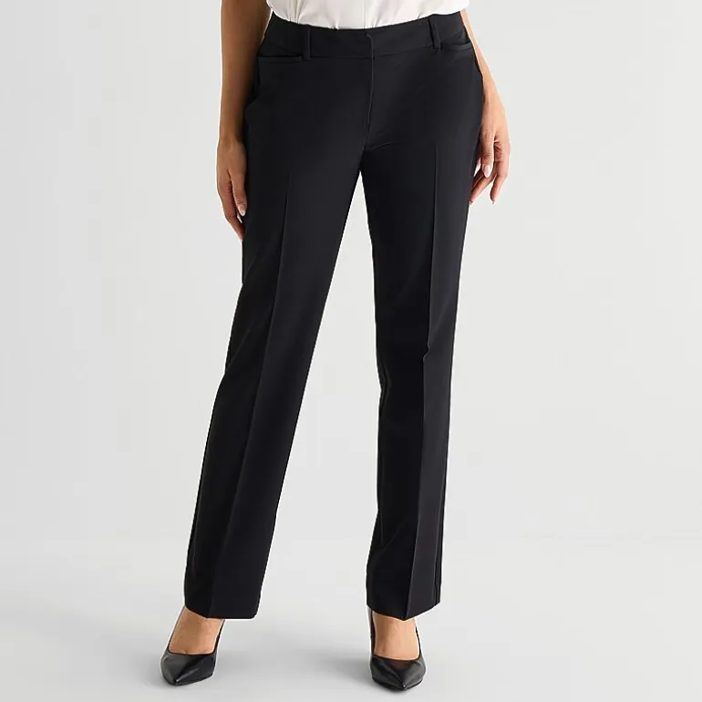 Liz Claiborne Audra Curvy Womens Straight Mid Rise Trouser