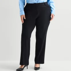 Liz Claiborne Audra Curvy Womens Straight Mid Rise Trouser
