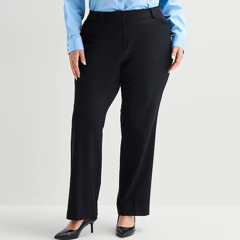 Liz Claiborne Audra Curvy Womens Straight Mid Rise Trouser