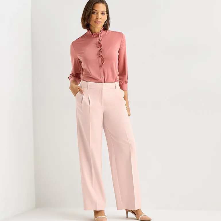 Liz Claiborne Charlotte Womens Wide Leg Mid Rise Trouser
