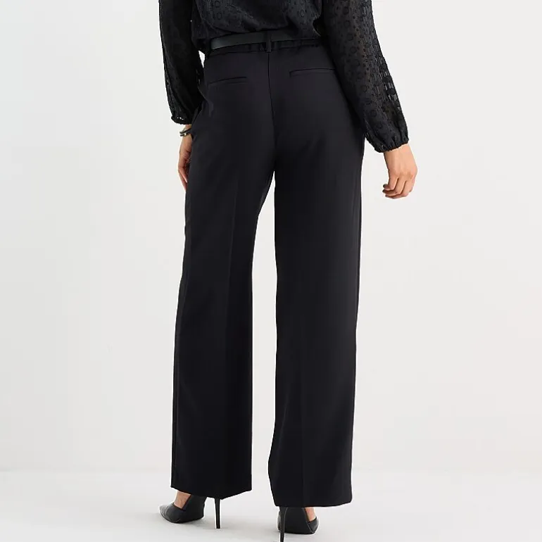 Liz Claiborne Charlotte Womens Wide Leg Mid Rise Trouser