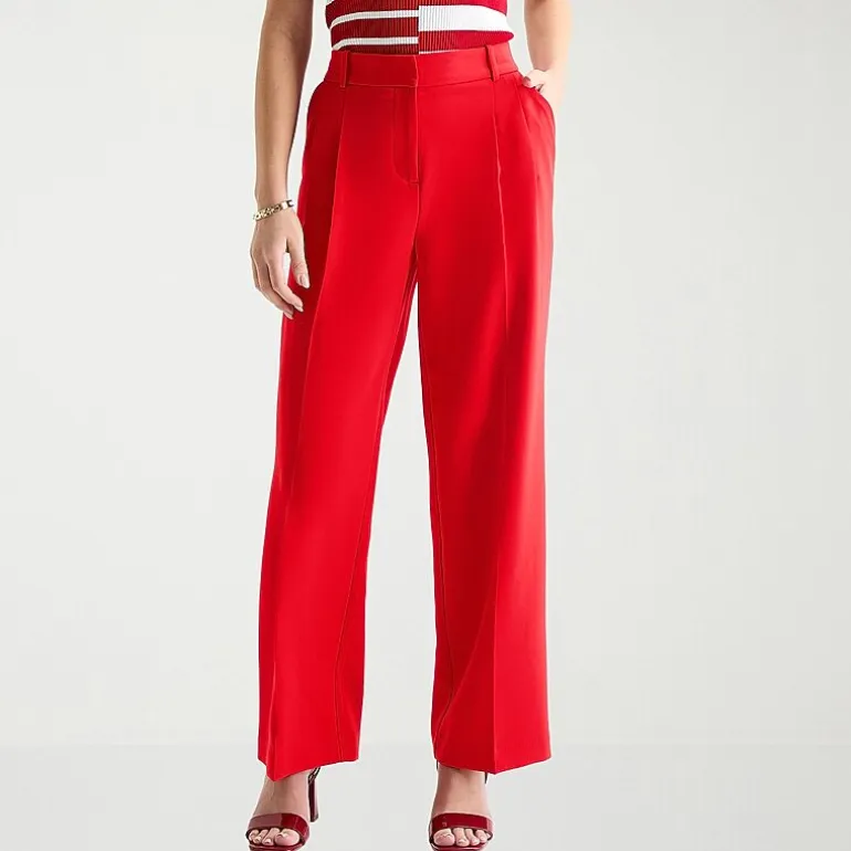 Liz Claiborne Charlotte Womens Tall Wide Leg Mid Rise Trouser