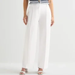 Liz Claiborne Charlotte Womens Tall Wide Leg Mid Rise Trouser
