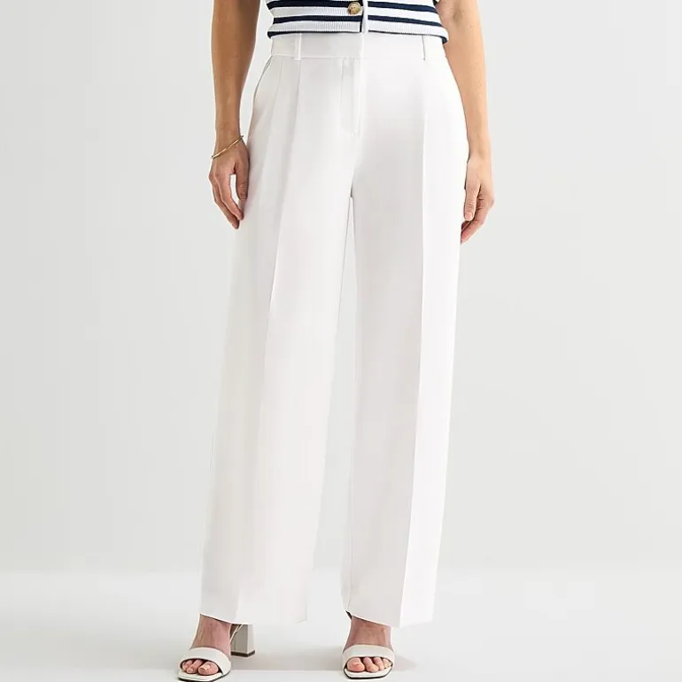 Liz Claiborne Charlotte Womens Tall Wide Leg Mid Rise Trouser