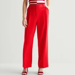 Liz Claiborne Charlotte Womens Wide Leg Mid Rise Trouser