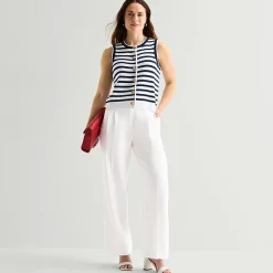 Liz Claiborne Charlotte Womens Wide Leg Mid Rise Trouser