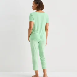 Liz Claiborne Cool and Calm Womens V-Neck Short Sleeve 2-pc. Pajama Set