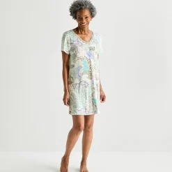 Liz Claiborne Cool and Calm Womens Short Sleeve Crew Neck Nightshirt