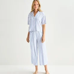 Liz Claiborne Cool and Calm Womens Short Sleeve 2-pc. Pajama Set