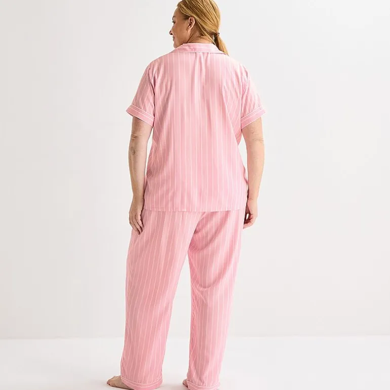 Liz Claiborne Cool and Calm Womens Short Sleeve 2-pc. Pajama Set