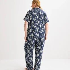 Liz Claiborne Cool and Calm Womens Short Sleeve 2-pc. Pajama Set