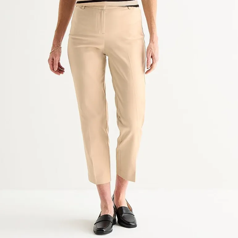 Liz Claiborne Emma Sateen Womens Tall Straight Mid Rise Ankle Pant