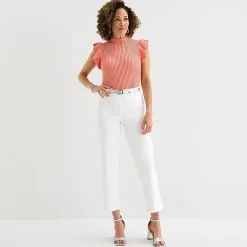 Liz Claiborne Emma Sateen Womens Tall Straight Mid Rise Ankle Pant